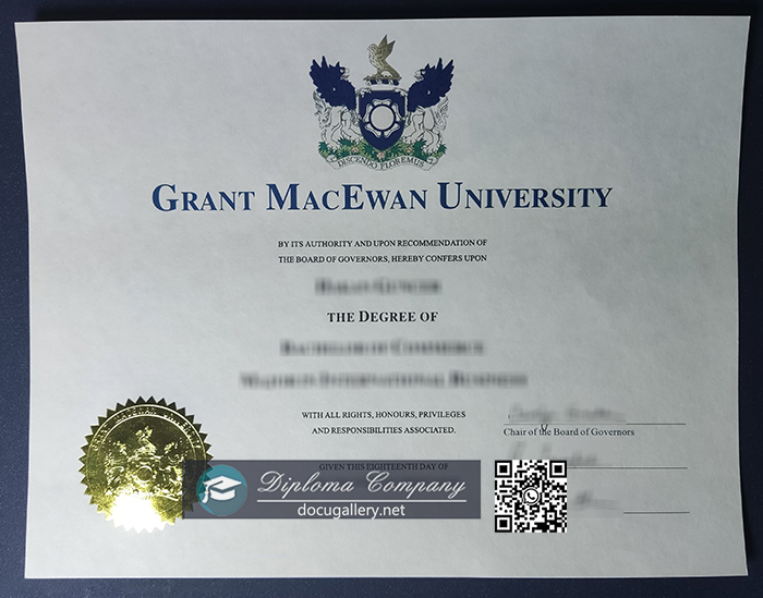 Grant MacEwan University diploma
