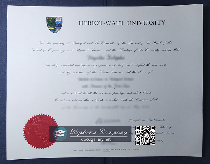 Heriot-Watt University diploma