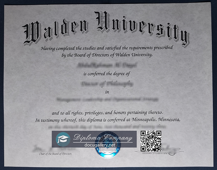 Walden University diploma