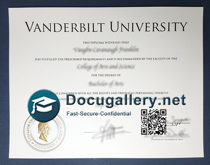 Vanderbilt University diploma