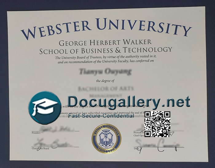 Webster University diploma
